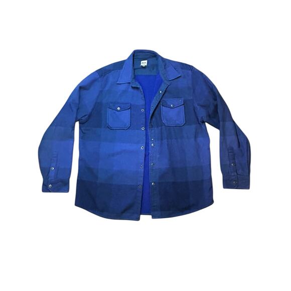 Volcom Men’s Workwear Blue Buffalo Plaid Flannel Snap Button Shirt Jacket XXL - Picture 1 of 4